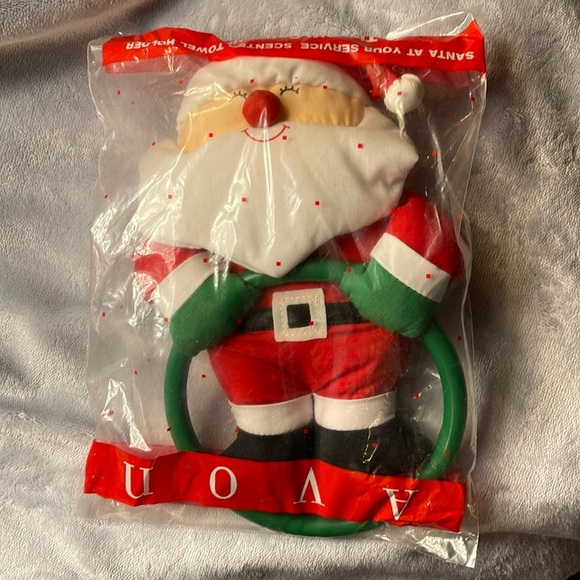Vintage Avon Santa Cloth Towel Holder - Peppermint Scented - Picture 1 of 9